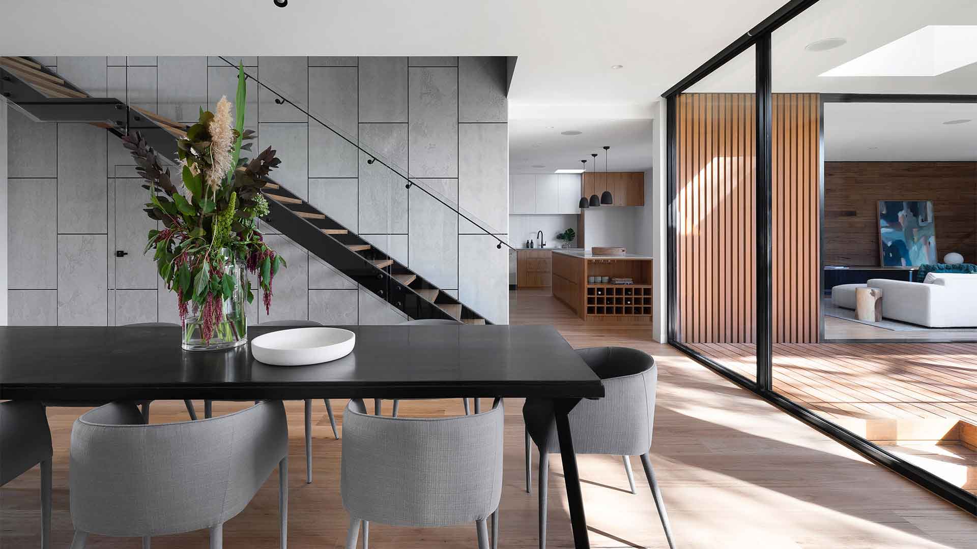 Construction site with modern building